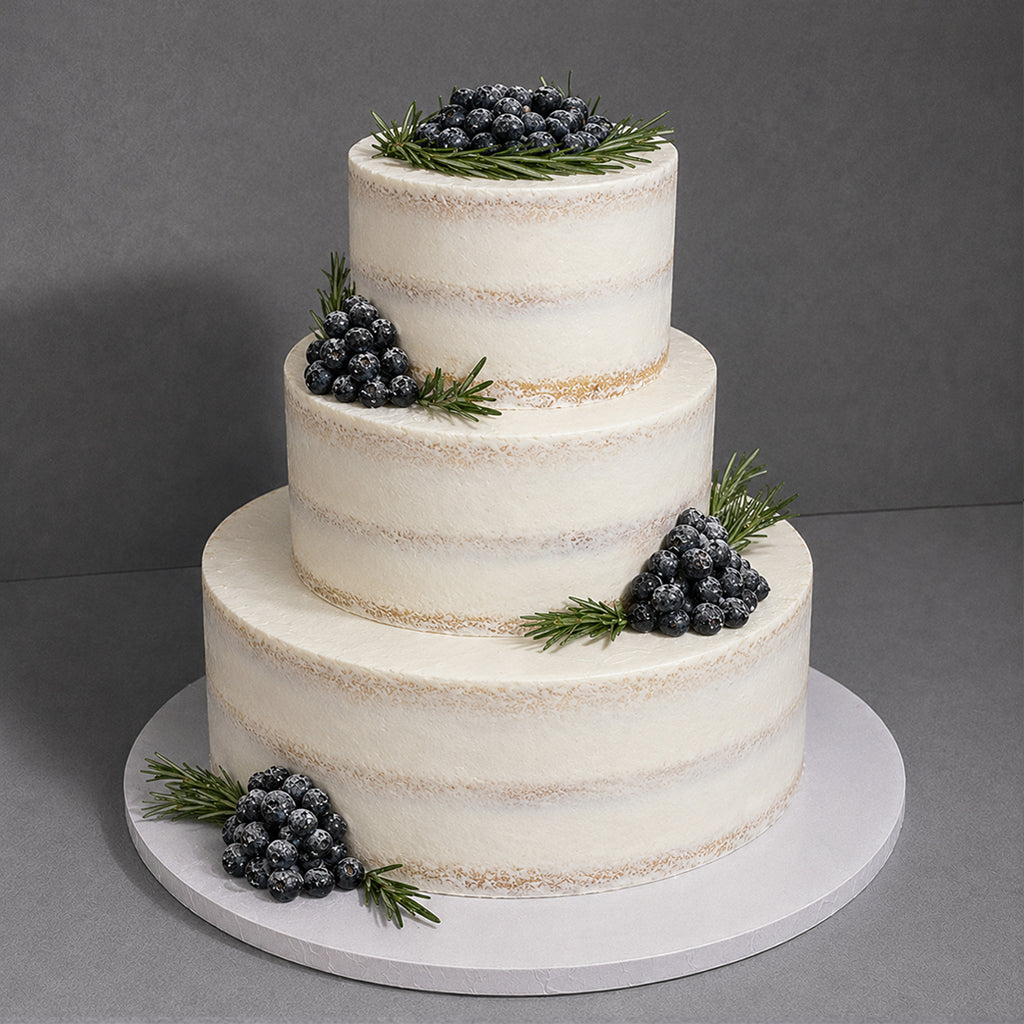 E7. Blueberry Topping Tier Cake