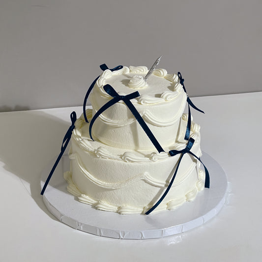 D3. Mini 2 Tier Ribbon Cake