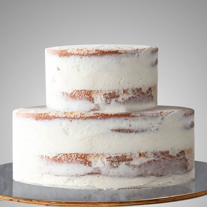 E2. No Deco, Naked Icing Tier Cake
