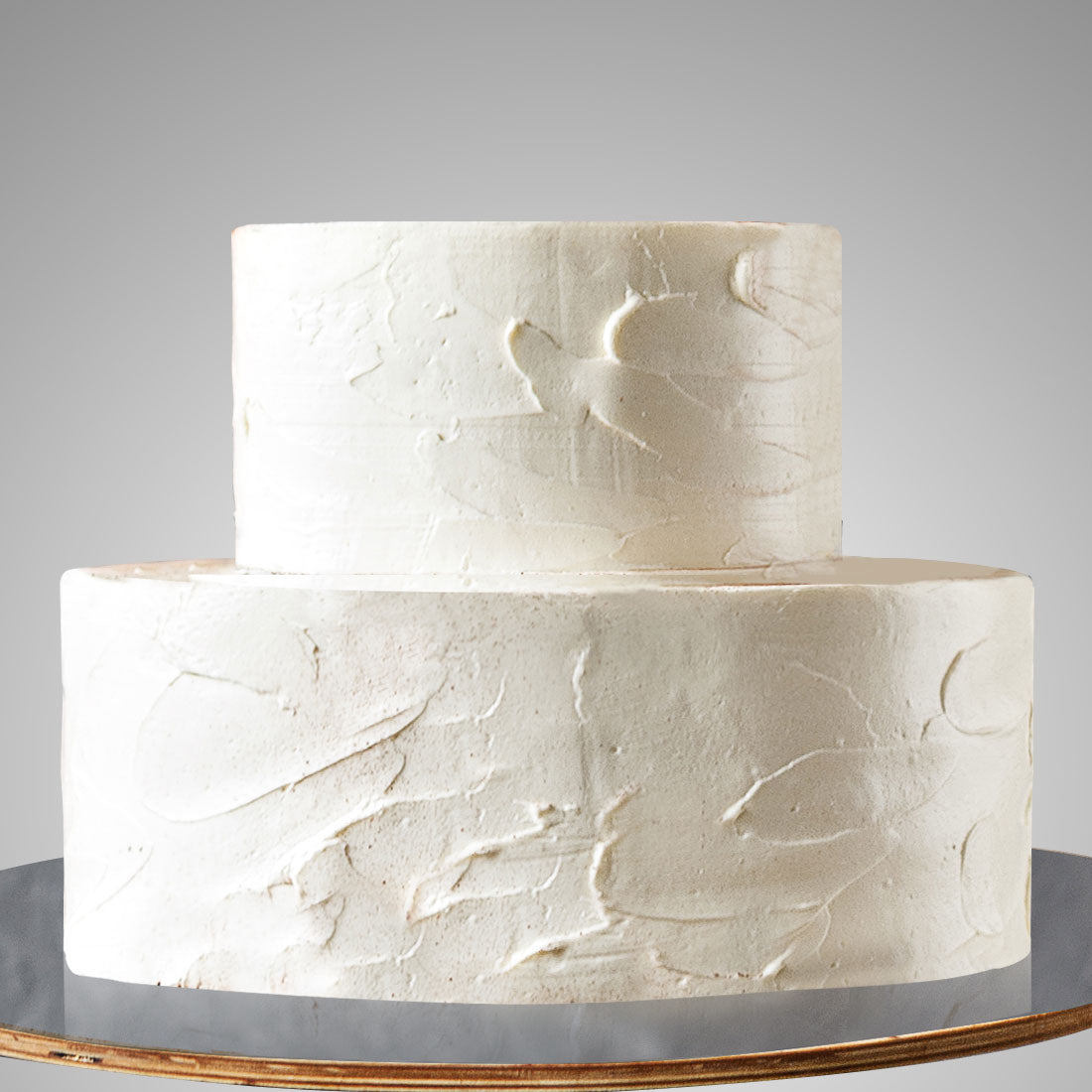 E3. No Deco, Rough Icing Tier Cake