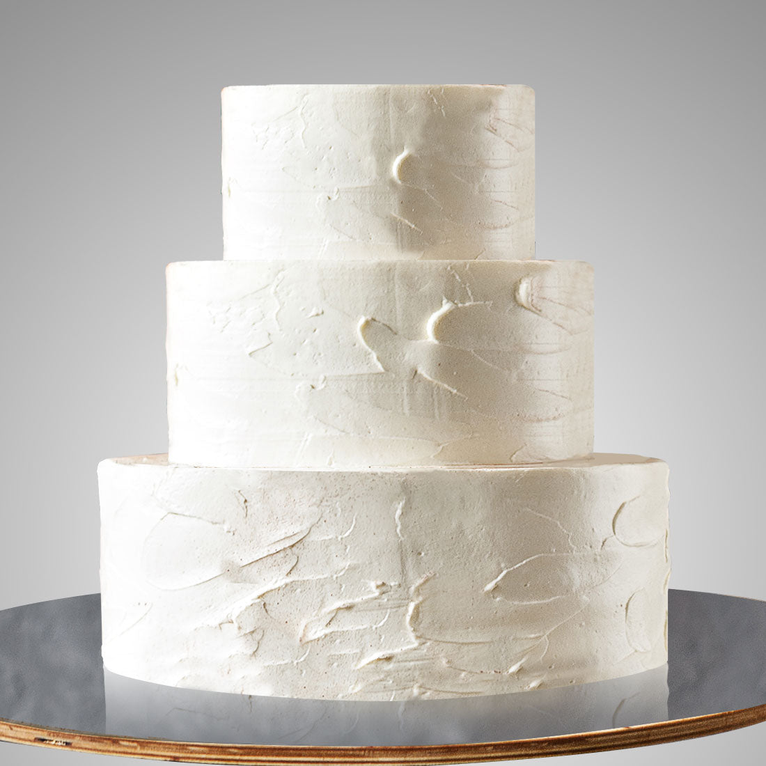 E3. No Deco, Rough Icing Tier Cake