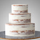 E2. No Deco, Naked Icing Tier Cake