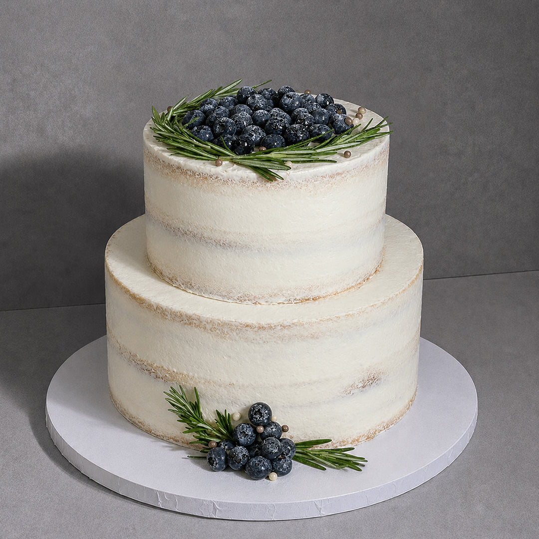 E7. Blueberry Topping Tier Cake