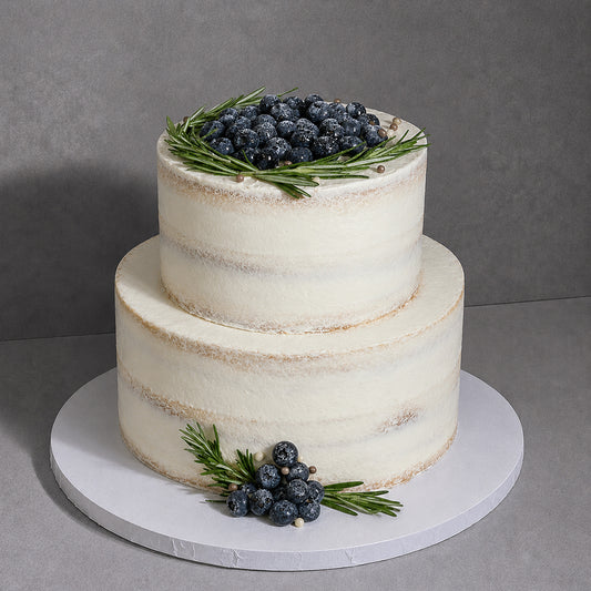 E7. Blueberry Topping Tier Cake