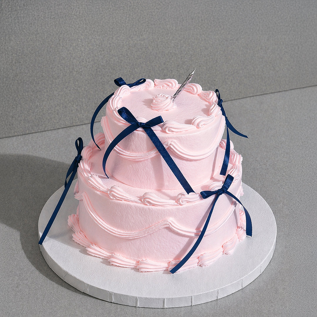 D3. Mini 2 Tier Ribbon Cake