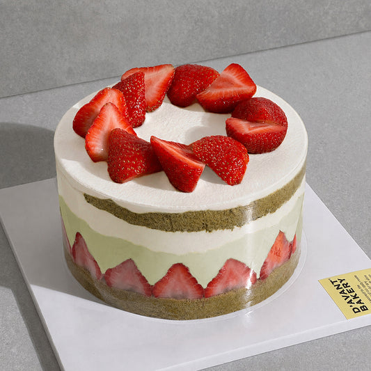 A14. Strawberry Matcha Cake