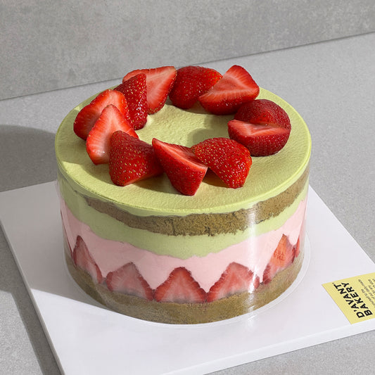 A14. Strawberry Matcha Cake