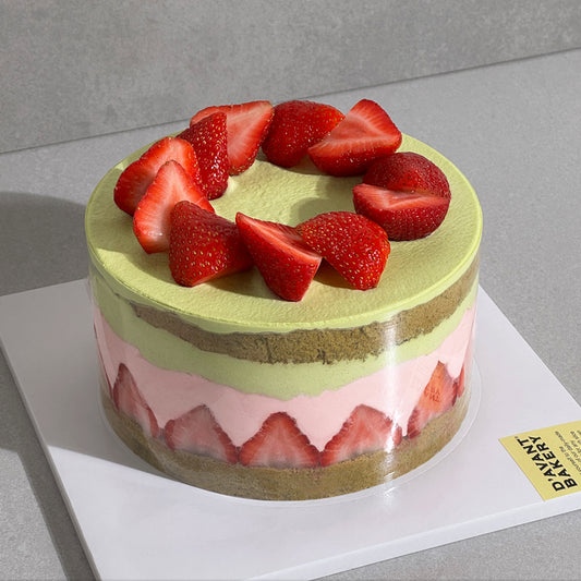 A14. Strawberry Matcha Cake